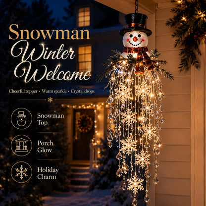 ✨ Crystal Cascade™ Christmas Hanging Porch Light – Overhead LED Crystal Waterfall 💎