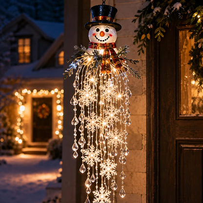 ✨ Crystal Cascade™ Christmas Hanging Porch Light – Overhead LED Crystal Waterfall 💎